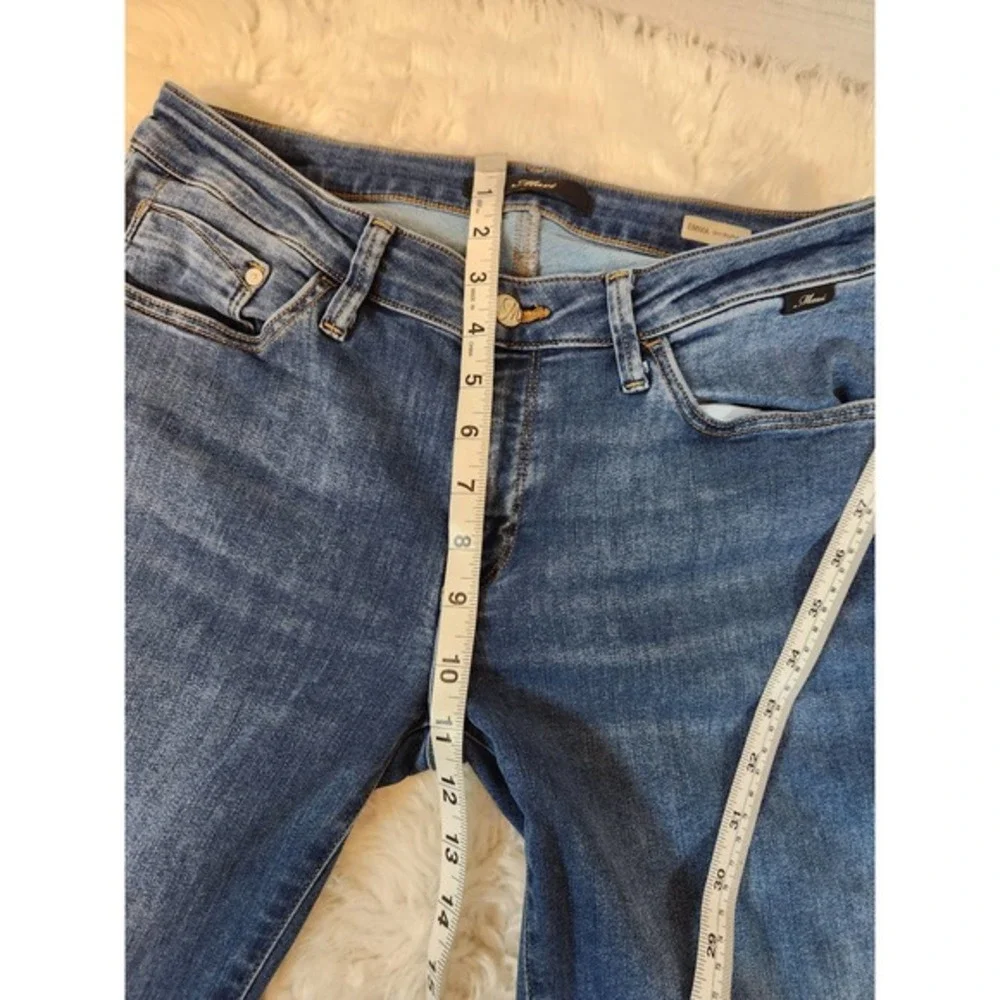 Mavi Women's Blue Solid Stretch Low Rise‎ Skinny Slim Boyfriend Jeans Size W29